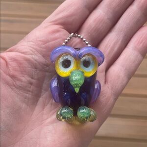 Charming Purple and Yellow Owl Pendant Necklace